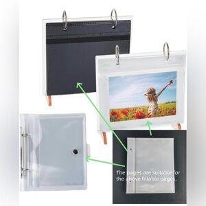 NEW 50 Sheets Photo Album Refillable sleeves, 50 Pages Holds 100, 4x6